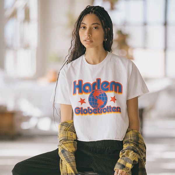 Women's Harlem Globetrotters Worldwide Flea Market Crop Tee