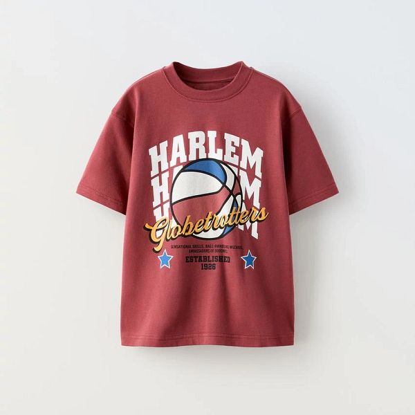HARLEM GLOBETROTTERS© TEXTURED PRINTED T-SHIRT